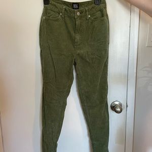 green corduroy pants
